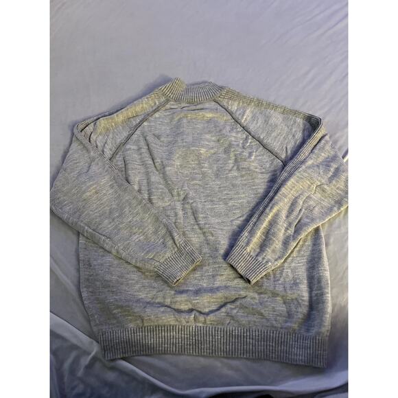 Tommy Bahama 100% Cotton 1/4 Zip Sweater - Gray - Size Medium - Picture 2 of 7